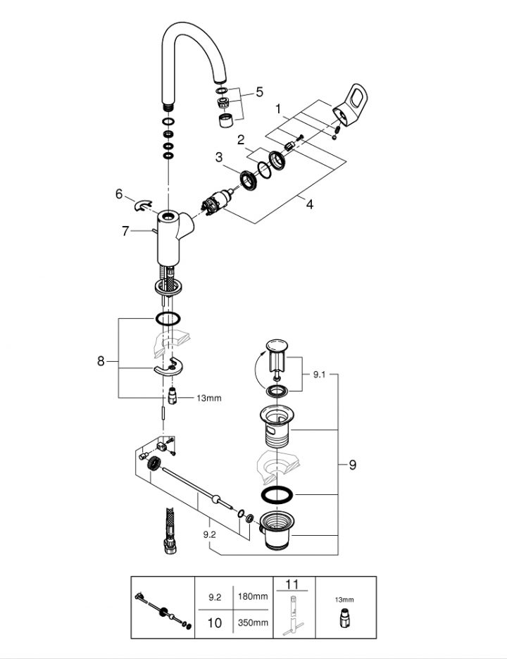 Start Loop Mitigeur Monocommande Lavabo Taille L | Grohe pour Clip De Sureté Grohe