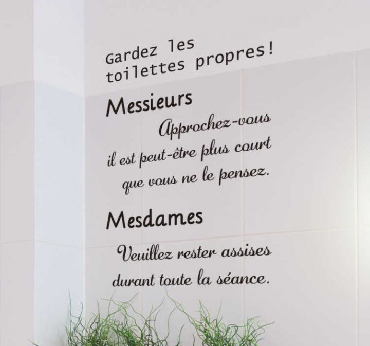 Sticker Texte Toilettes – Tenstickers concernant Affiche Gratuite Toiletettes Hors Service