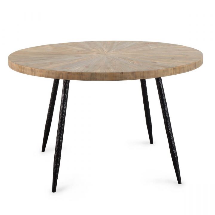 Table À Manger Scandinave Ronde Bois Métal – Made In Meubles destiné Table A Manger Ronde Rome