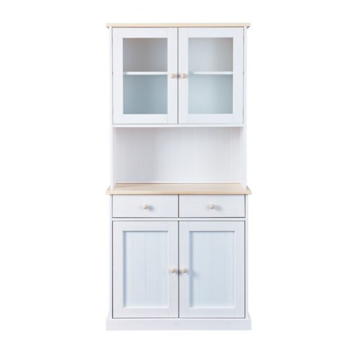 Vaisselier 4 Portes Bois Massif "Leni" 90Cm Blanc destiné Vaisselier Blanc Ikea