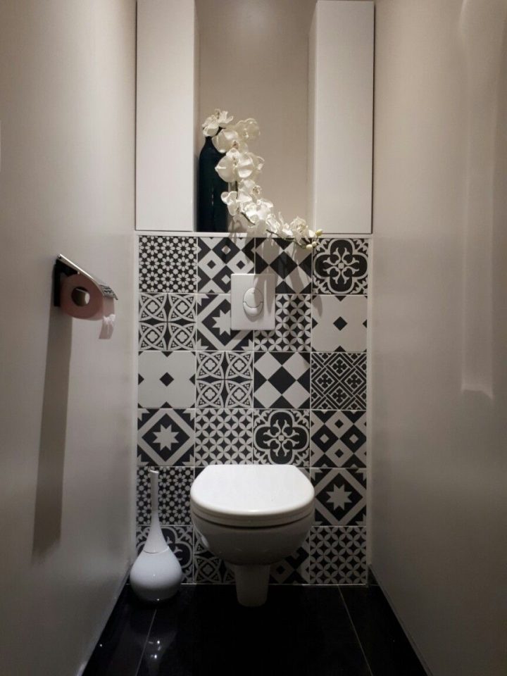 Wc Suspendu Black And White – Carreau De Ciment Gatsby dedans Toilette Suspendu Noir