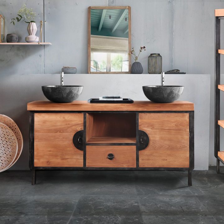 meuble lavabo salle de bain bois