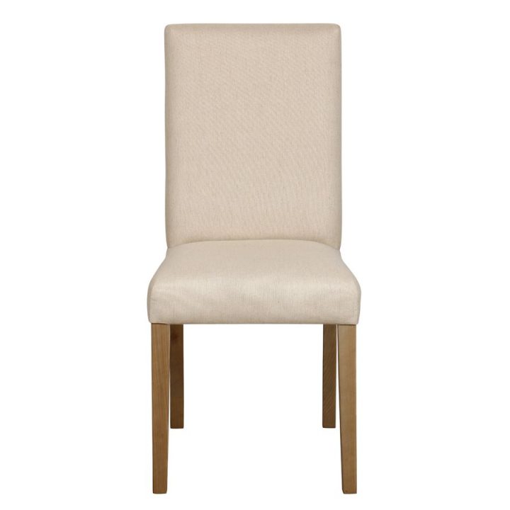 Chaise En Frêne Massif Et Tissu Beige Ficelle – Romane – Chaises dedans Chaises But Romane