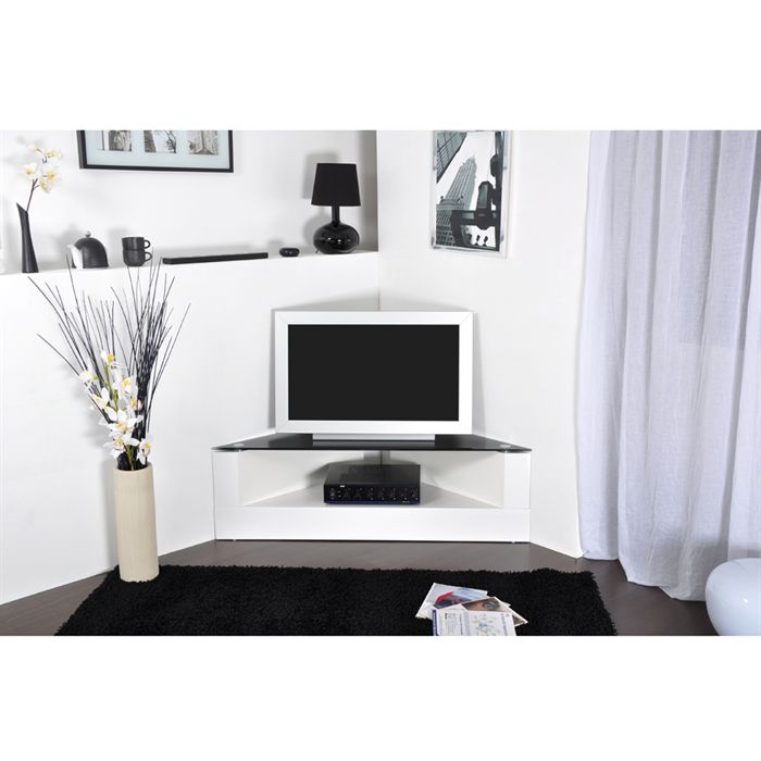 meuble tv angle blanc