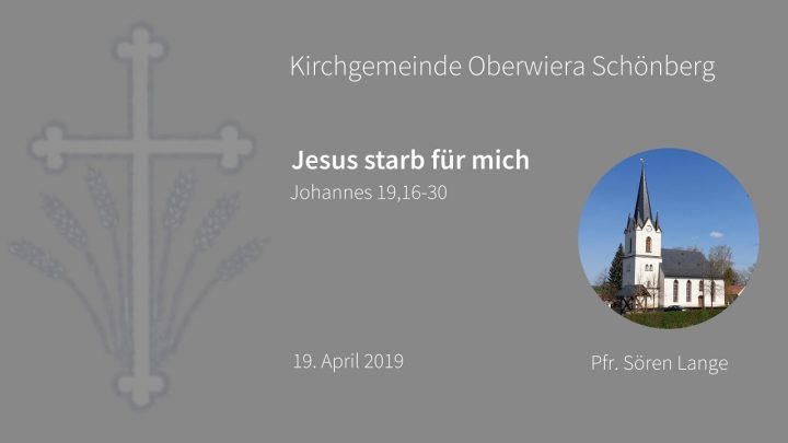 jesus starb für mich