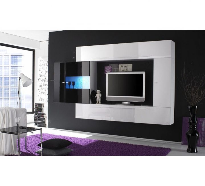 meuble tele noir et blanc