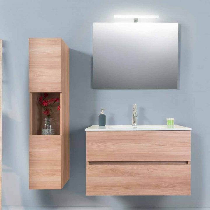 meuble salle de bain bois 90 cm