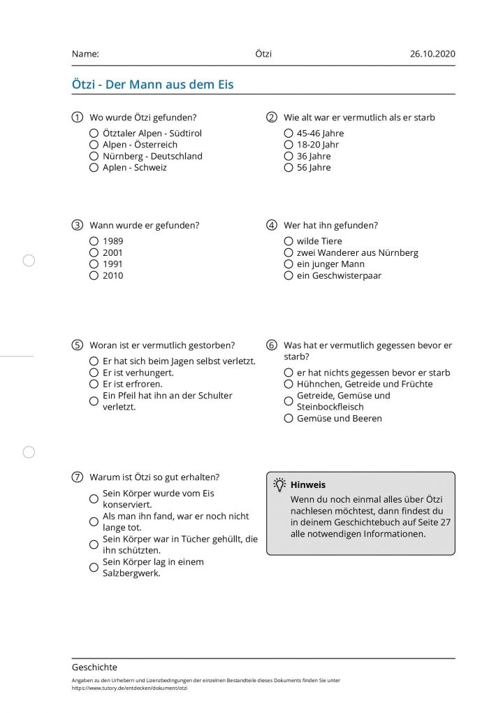 steckbrief ötzi klasse 6