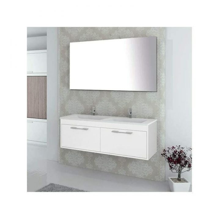 meuble salle de bain double vasque 120 cm avec miroir