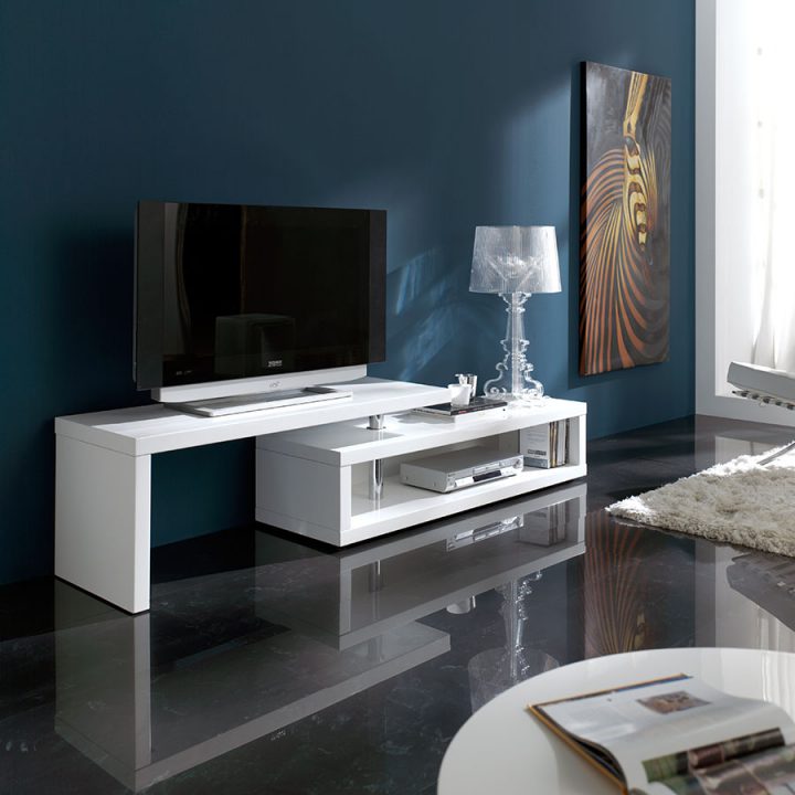 meuble tv blanc laqué design