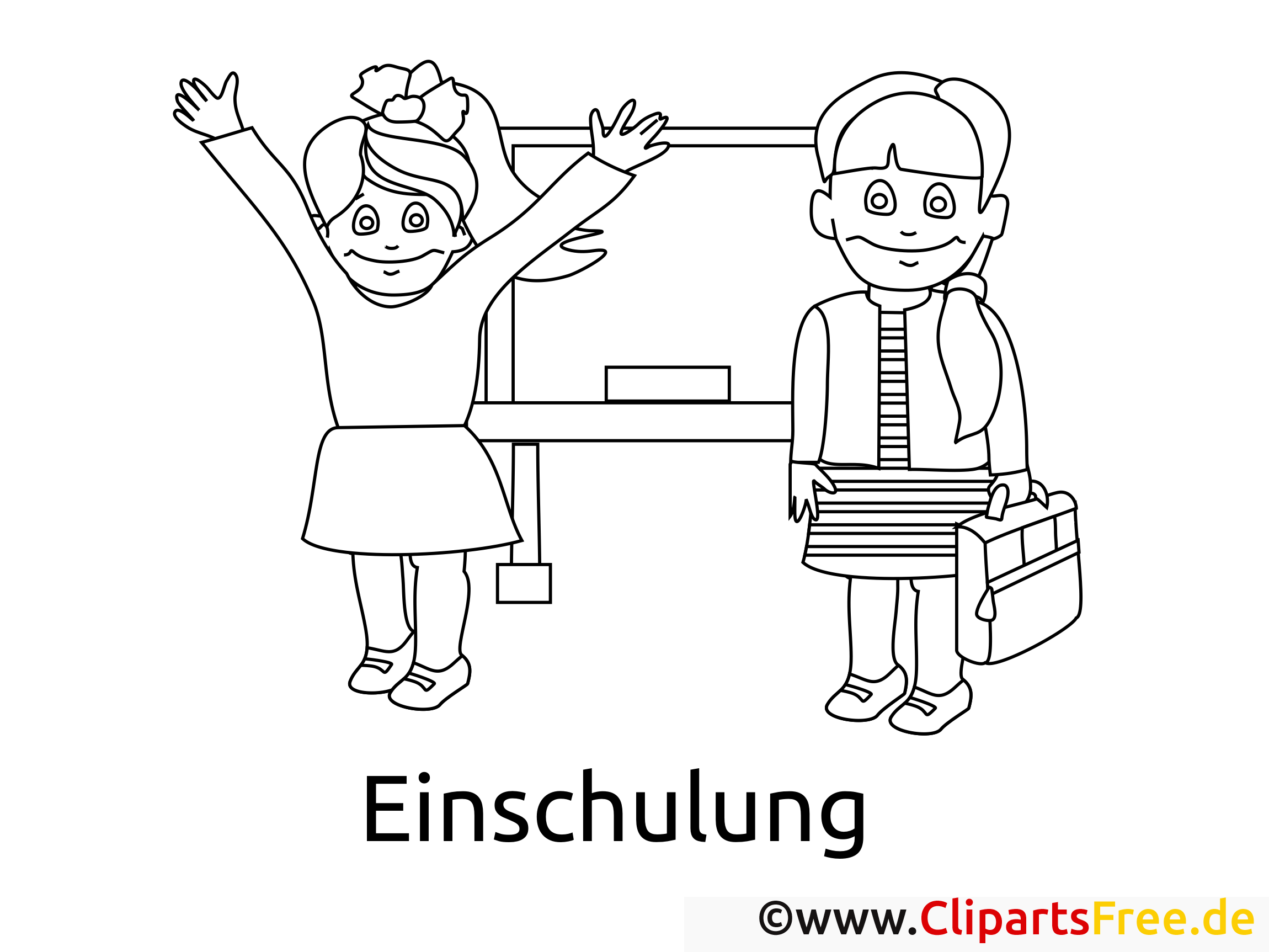 Kostenloses Ausmalbild Einschulung Schule