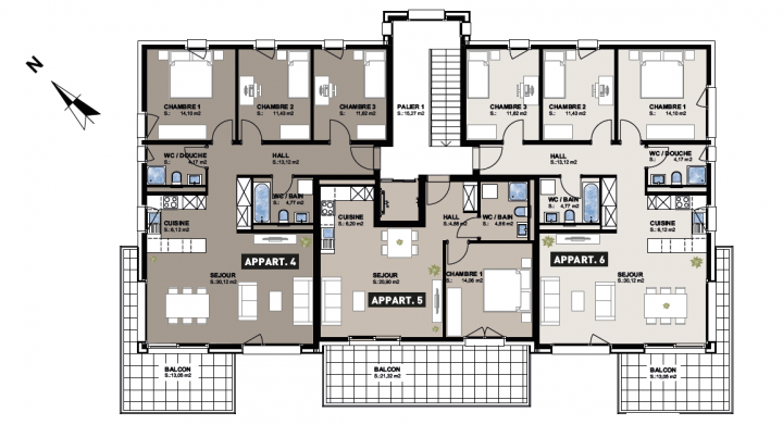 plan immeuble r 2 6 appartements