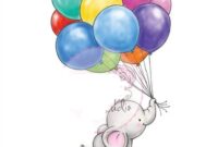 elefant mit luftballon vorlage