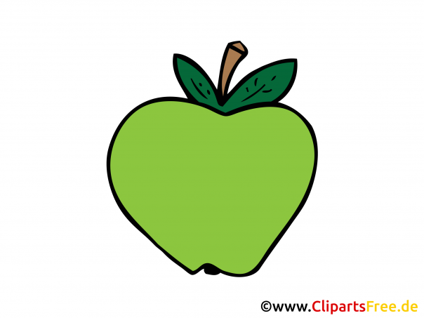 Grüner Apfel Bild, Clipart, Illustration, Grafik, Zeichnung kostenlos