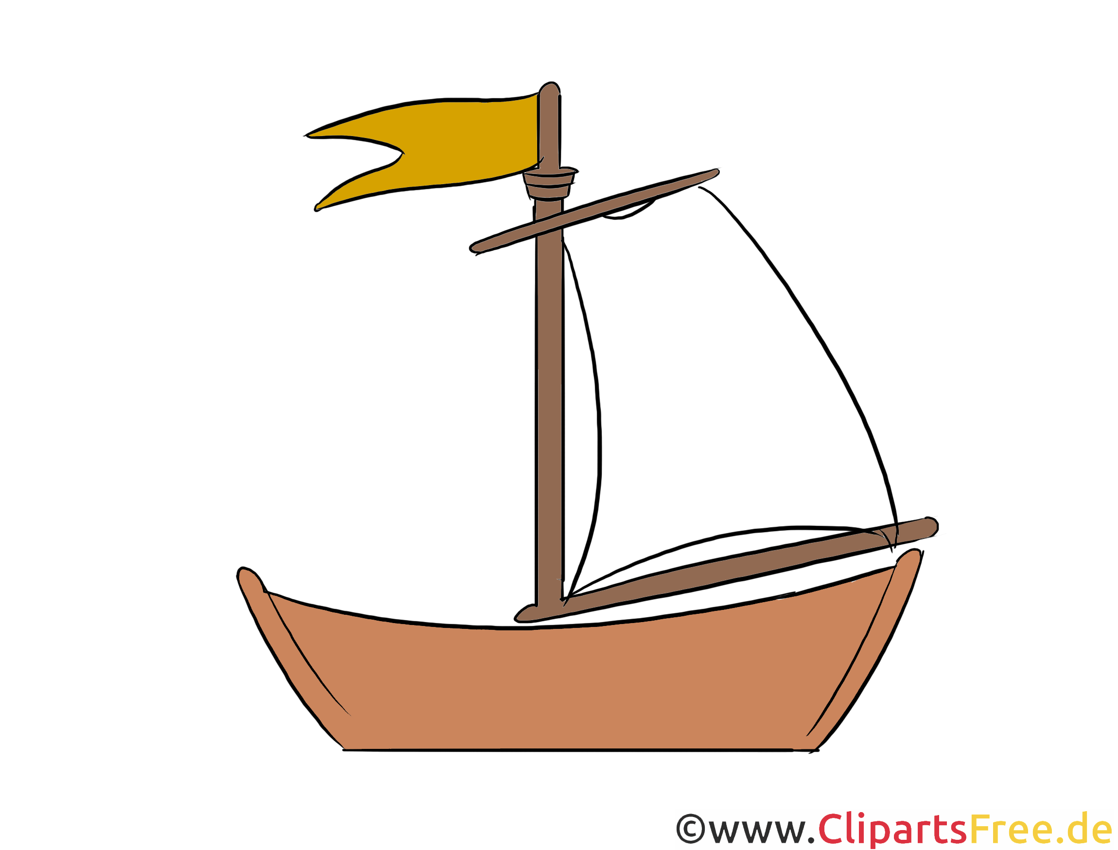 Segelschiff Clipart, Illustration, Bild kostenlos