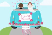 just married auto malvorlage