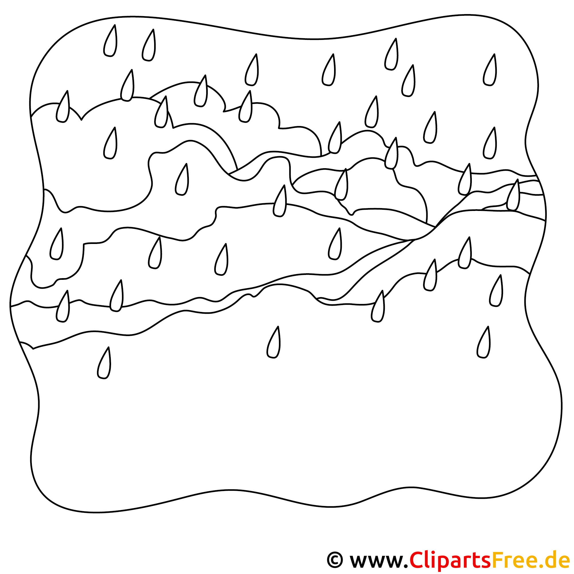 Vorlage zum Malen Regen im Herbst