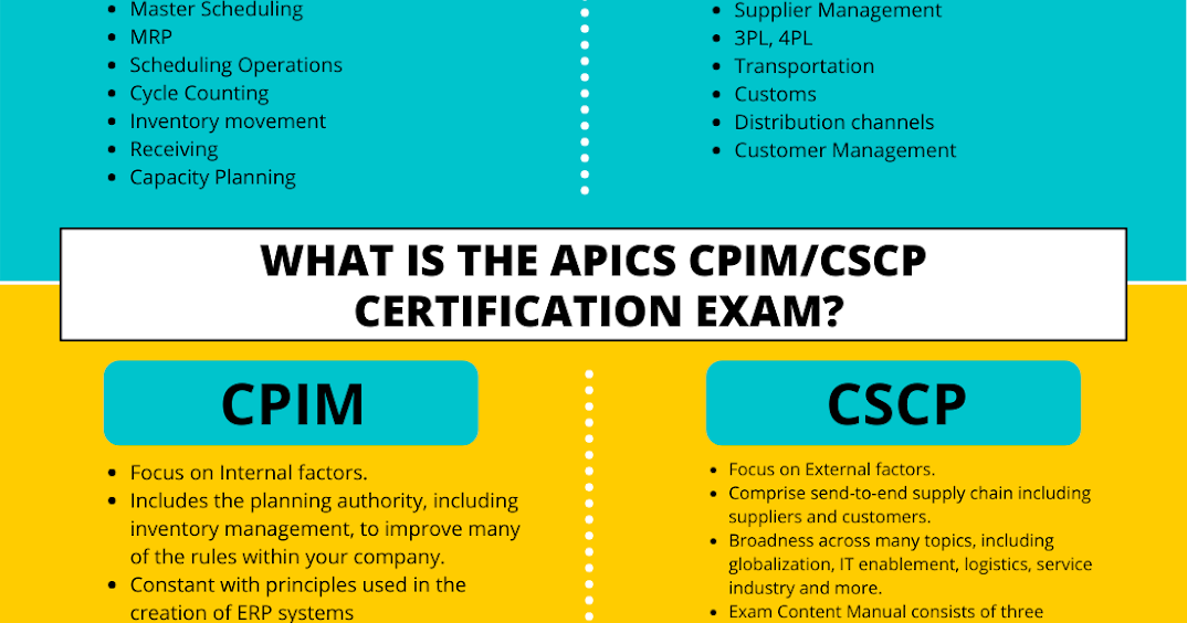 IT Cert Infographic: APICS Supply Chain Certification: CPIM vs CSCP