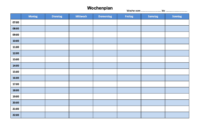 wochenplan vorlage pdf