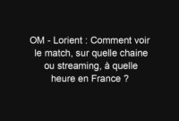 regarder om lorient en streaming