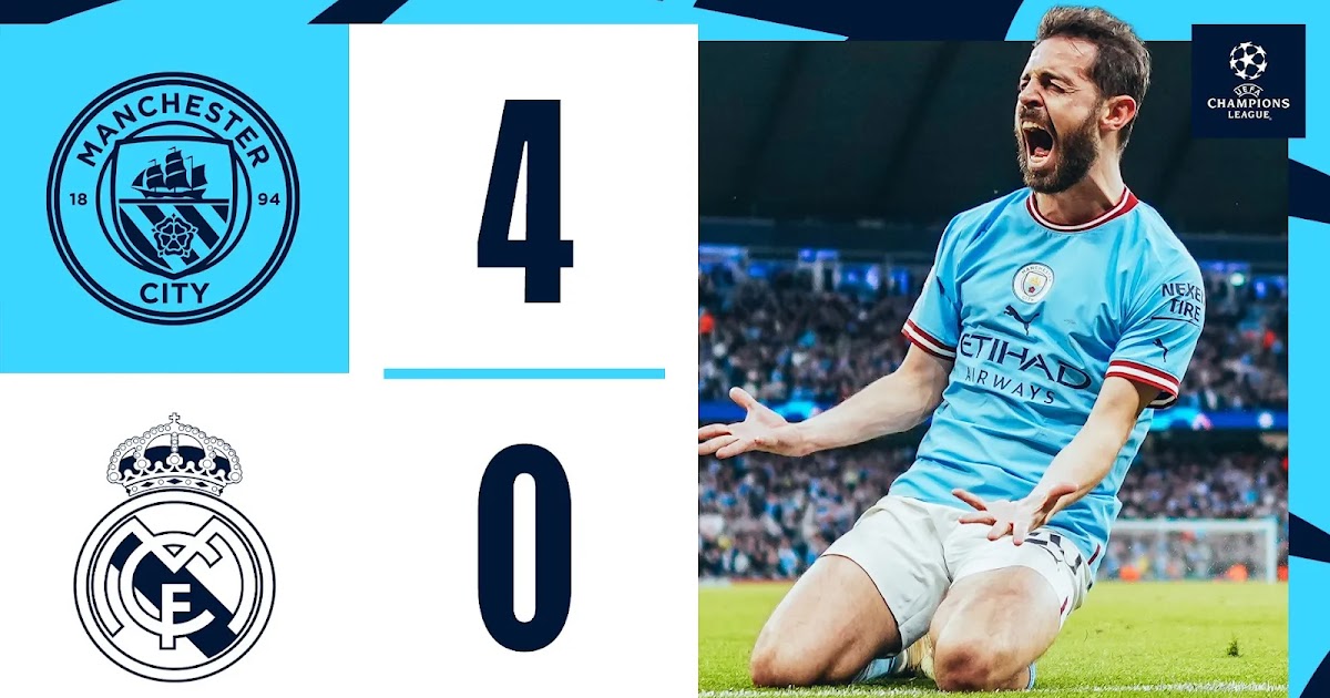 El Manchester City le gana 4 a 0 al Real Madrid en las semi finales de