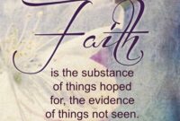 faith is the evidence of things hoped