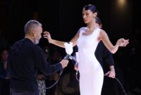 bella hadid paint dress