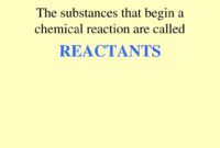 the substances that begin the reaction