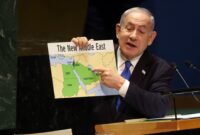 netanyahu map of new middle east