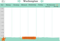 wochenplan kita vorlage