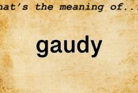 gaudy meaning in urdu