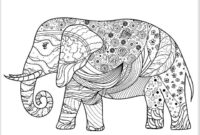 ausmalbild elefant mandala