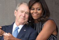 picture of michelle obama and george bush