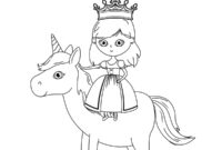 ausmalbilder einhorn prinzessin