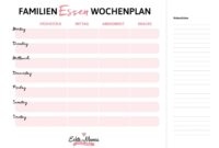 wochenplan zum ausfüllen