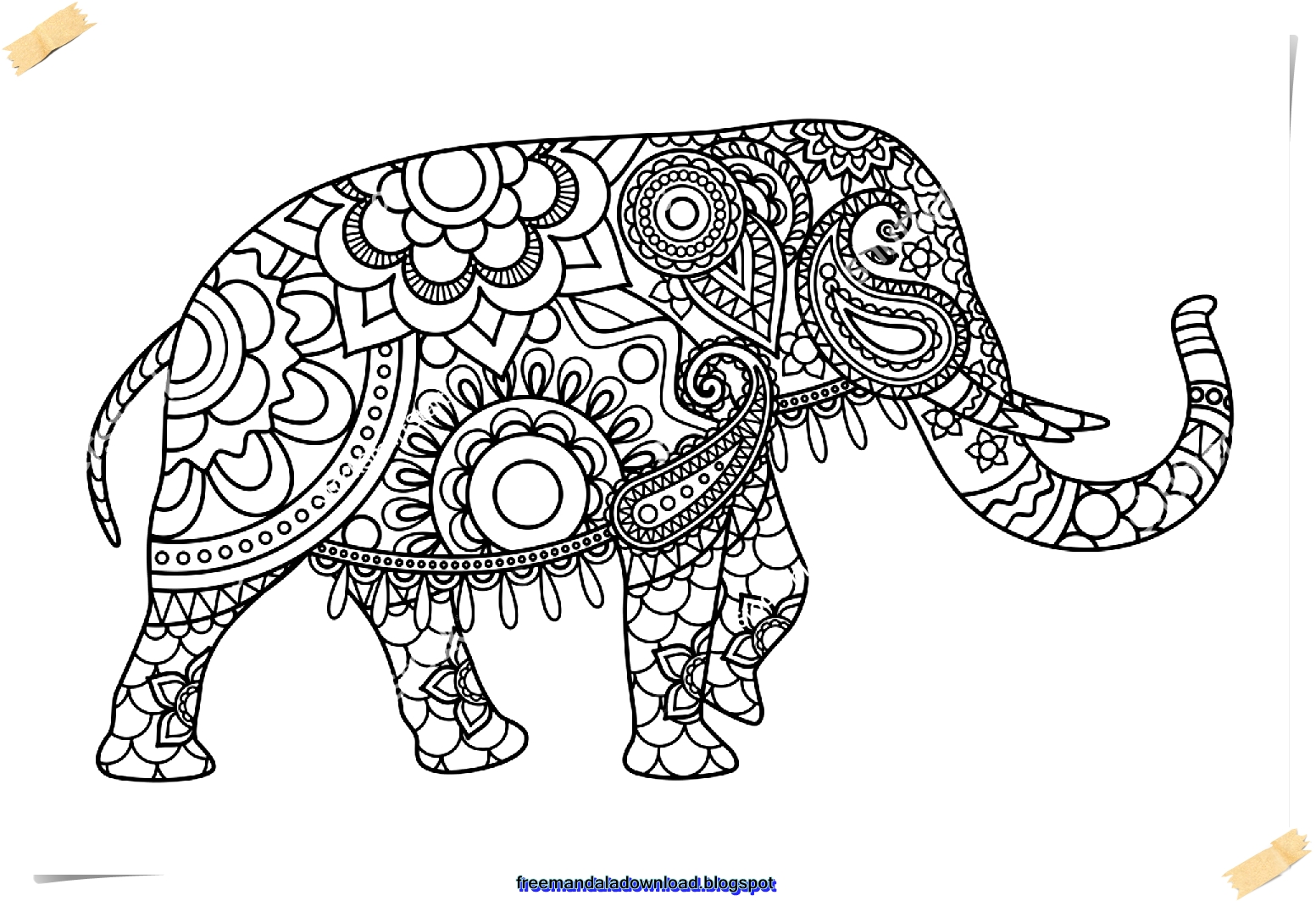 Elefant Mandala vector free ~ Free Mandala