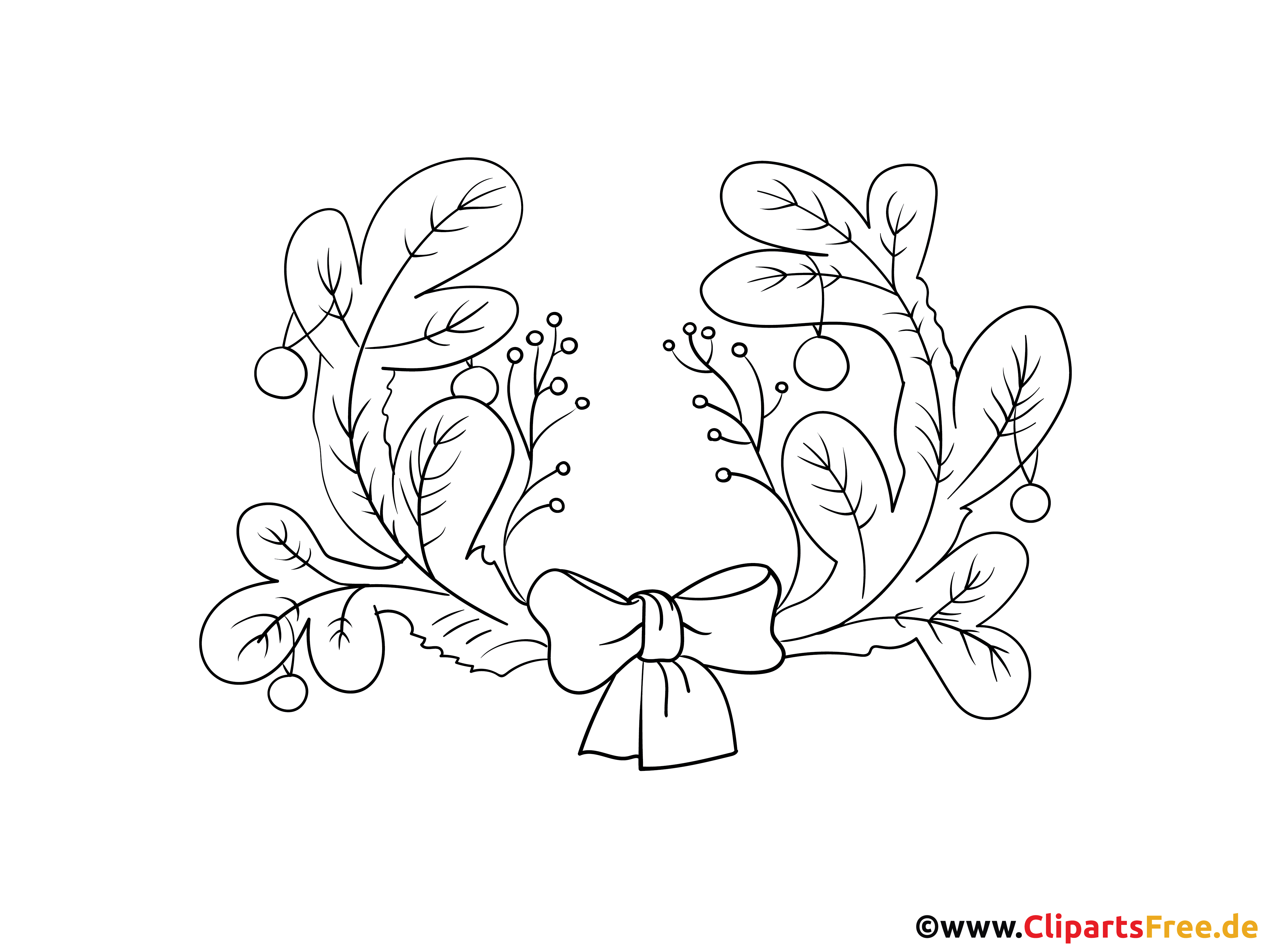 Clipart zu Weihnachten schwarz-weiss für Unterricht