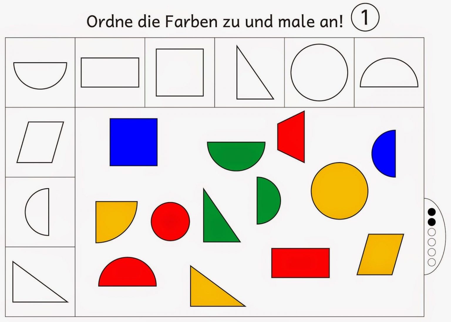 Farben Zuordnen Und Anmalen Level 2 (Mit Bildern mit Formen Im