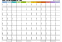 geburtstagskalender zum ausdrucken kostenlos