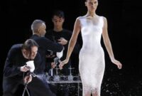 bella hadid spray dress video