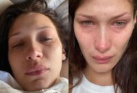 bella hadid crying pics