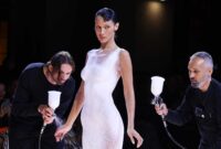 spray on dress bella hadid video