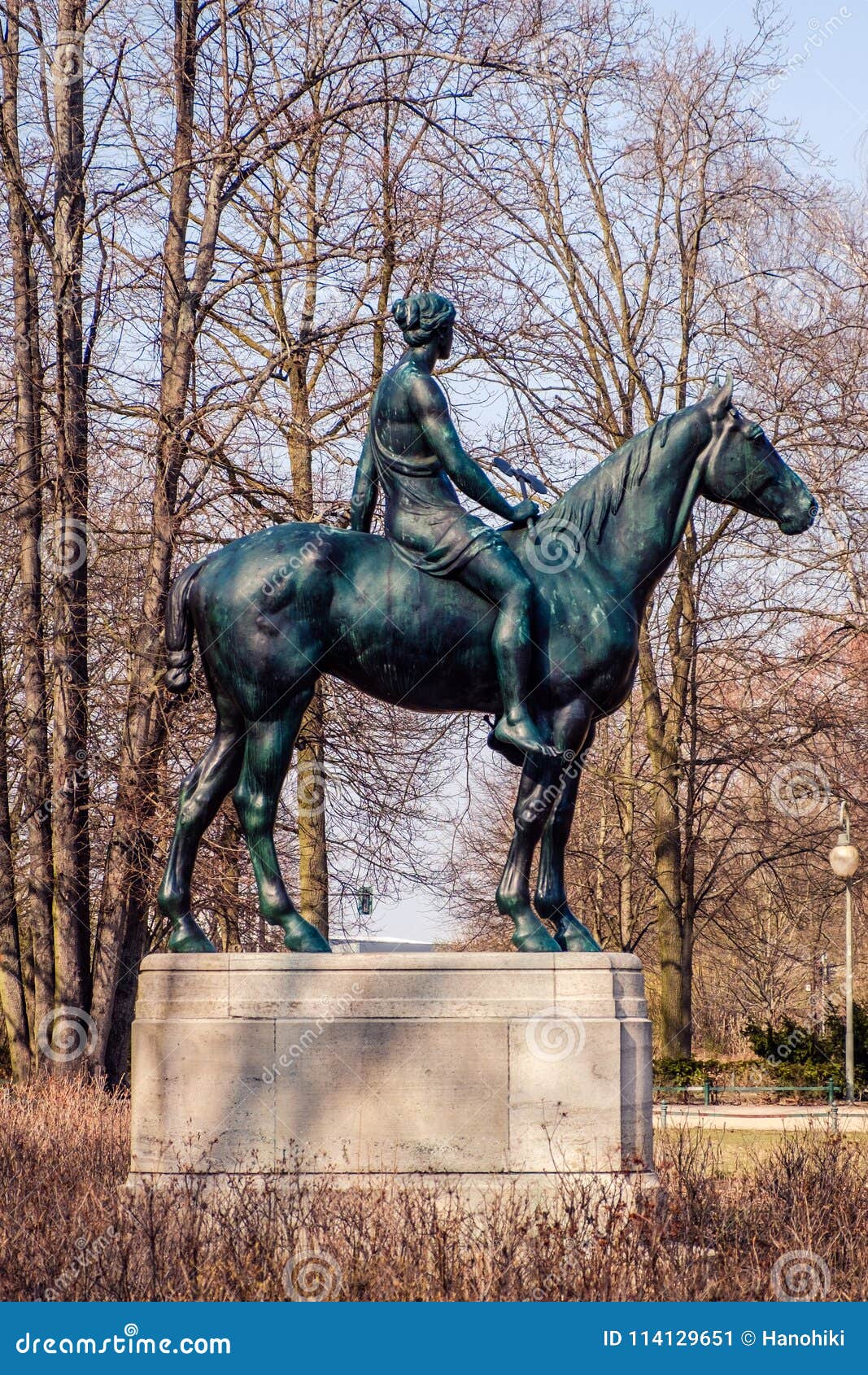 Women on Horse Statue, Amazone Zu Pferde Amazon on Horseback Editorial