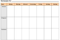 druckvorlage wochenplan vorlage